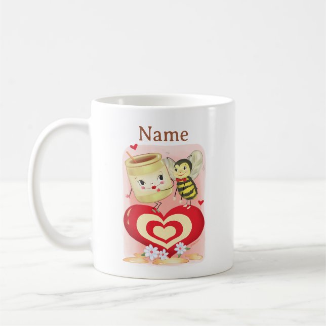 Vintage Valentine Honey Bee Tasse (Links)
