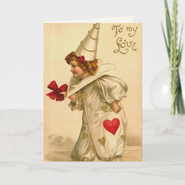 Vintage Valentine-Karte für Kinder Feiertagskarte (Vorderseite)