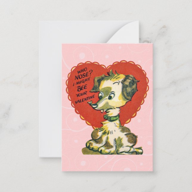 Vintage Valentine Kid Cards Mitteilungskarte (Vorderseite)