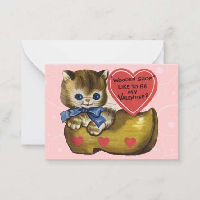 Vintage Valentine Kid Cards Mitteilungskarte (Vorderseite)