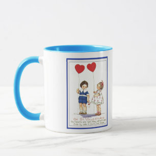 Vintage Valentine-Kinder mit Ballons Tasse