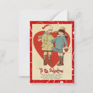 Vintage Valentine-Kinderkarten Mitteilungskarte