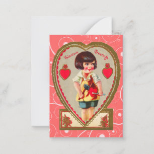Vintage Valentine-Kinderkarten Mitteilungskarte