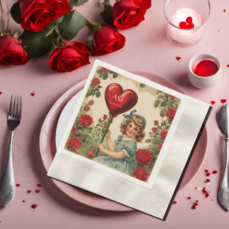 Vintage Valentine - personalisiert Serviette