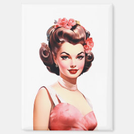 Vintage Valentine Pin-Up Magnet – Vivian Heart 