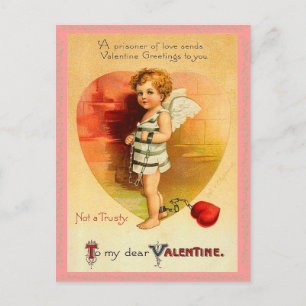 Vintage Valentine Postcard Feiertagspostkarte