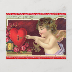 Vintage Valentine-Postkarte Feiertagspostkarte