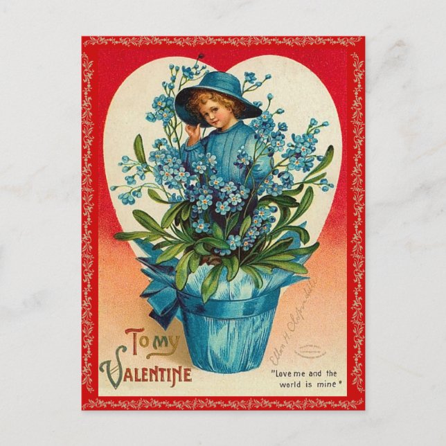 Vintage Valentine-Postkarte Feiertagspostkarte (Vorderseite)