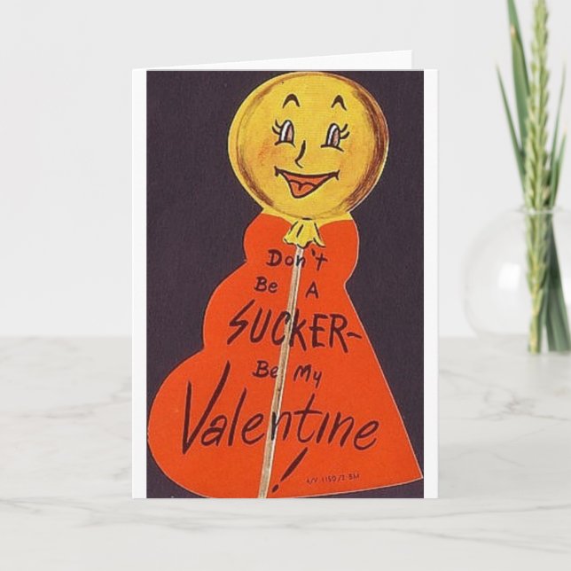 Vintage Valentine Sucker Valentine-Tageskarte Feiertagskarte (Vorderseite)