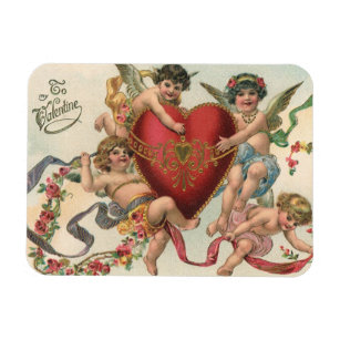 Vintage Valentine, Viktorianische Engel Cherubs He Magnet
