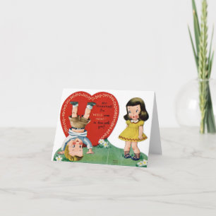 Vintage Valentinekarte Feiertagskarte