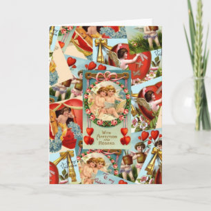 Vintage Valentinescollage Feiertagskarte