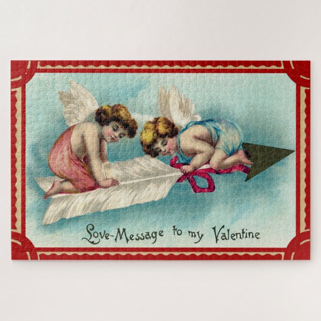Vintage valentinische Kunst Puzzle (Horizontal)