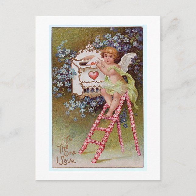 Vintage Valentinische Postkarte (Vorderseite)