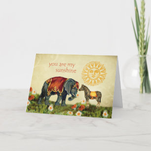 Vintage Valentinische Tiere in Liebe Feiertagskarte