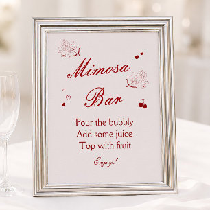 Vintage-Valentins-Brautjungfernparty-Mimosa-Bar Poster