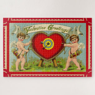 Vintage-Valentins-Cupid-Kunst Puzzle