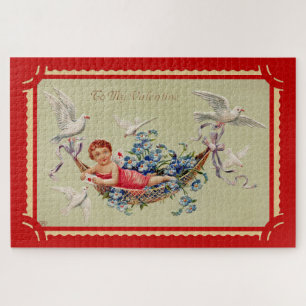 Vintage-Valentins-Cupid-Kunst Puzzle