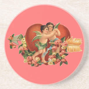 Vintage-Valentins-Engelchen Untersetzer