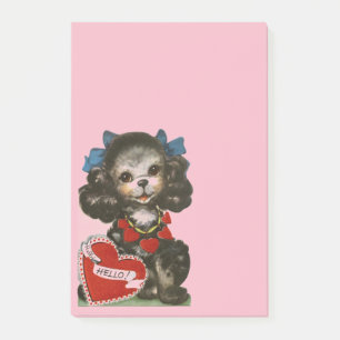 Vintage-Valentins-Schäferhund Post-it Klebezettel