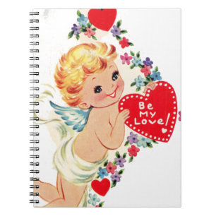 Vintage Valentinsgruß Cherub Engel Sei meine Liebe Notizblock