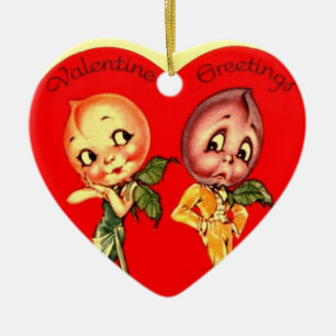 Vintage-Valentinsherz Keramikornament