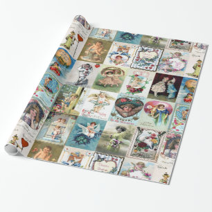 Vintage Valentinskarte Geschenkpapier