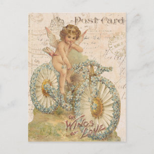 Vintage-Valentinskarte mit Putte Feiertagspostkarte