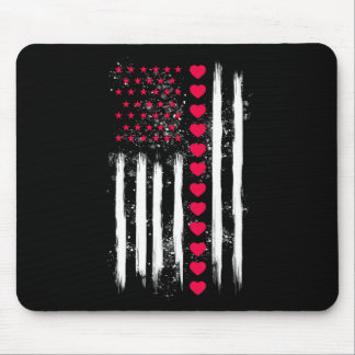 Vintage Valentinstag Amerikanische Flagge Herz Per Mousepad