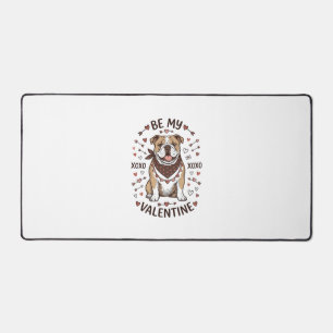 Vintage-Valentinstag-Bulldog-XOXO-Shirt-Design_1 Schreibtischunterlage