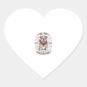 Vintage-Valentinstag-Bulldogge-XOXO-Shirt-Design_1 Herz-Aufkleber