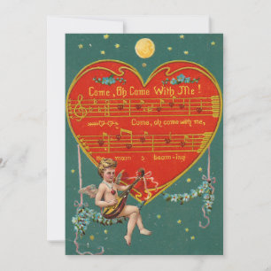 Vintage-Valentinstag-Cherub Feiertagskarte