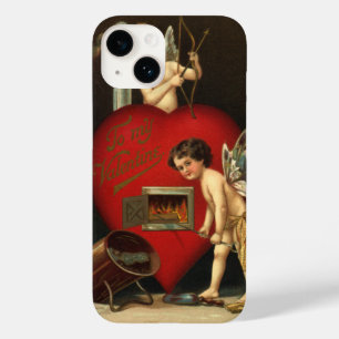 Vintage Valentinstag Cupid, Engel Brennende Liebe Case-Mate iPhone Hülle