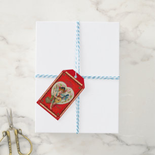 Vintage Valentinstag-Cupid-Kunst Musical Geschenkanhänger