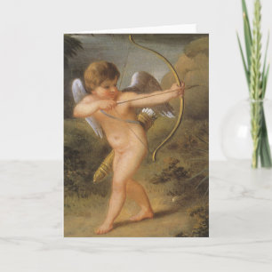 Vintage Valentinstag, Cupid mit Bogen und Pfeil Feiertagskarte