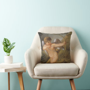 Vintage Valentinstag, Cupid mit Bogen und Pfeil Kissen