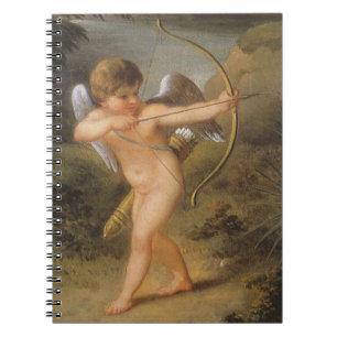 Vintage Valentinstag, Cupid mit Bogen und Pfeil Notizblock