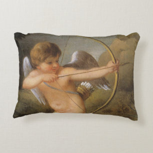 Vintage Valentinstag, Cupid mit Bogen und Pfeil Zierkissen