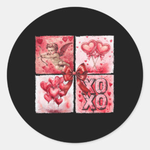 Vintage Valentinstag Cupid Xoxo Herz Byllon Candy Runder Aufkleber
