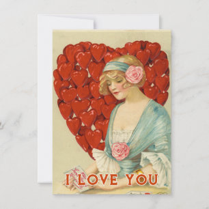 vintage valentinstag für ihn ich liebe dich feiertagskarte