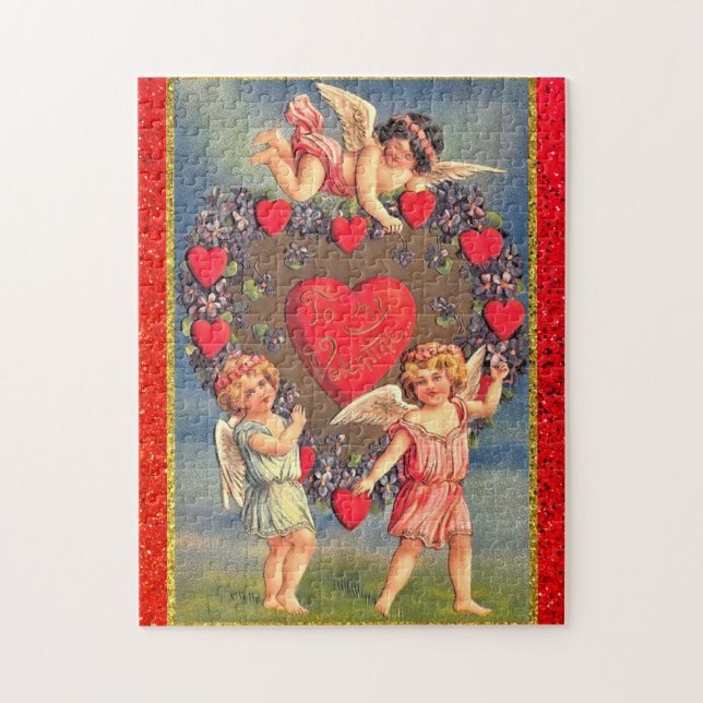 Vintage Valentinstag-Geschenk  Puzzle (Vertikal)