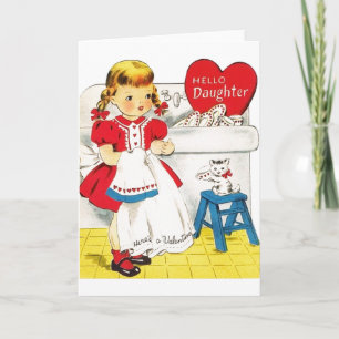 Vintage Valentinstag-Grußkarte Feiertagskarte