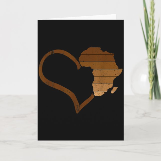 Vintage Valentinstag Herz Melanin Afrikanischer Sc Karte (Vorderseite)
