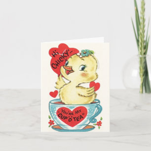 Vintage Valentinstag-Karte "Chicky" Karte