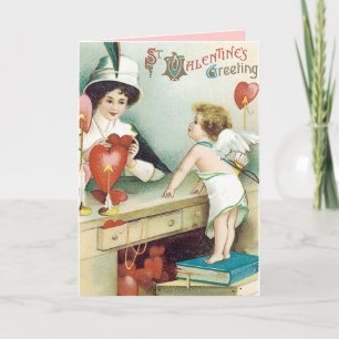 Vintage Valentinstag-Karte Feiertagskarte