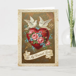 Vintage Valentinstag-Karte für den liebsten Schatz Karte