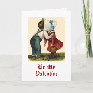 Vintage Valentinstag-Kissingkarte Feiertagskarte