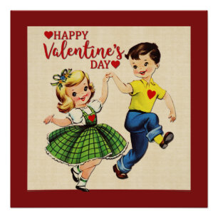 Vintage Valentinstag Kunst Liebe Poster