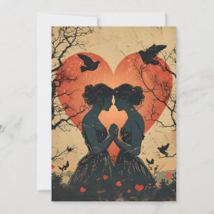 Vintage Valentinstag LGBTQ Feiertagskarte