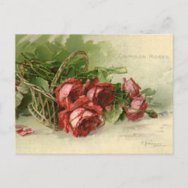 Vintage Valentinstag Liebe, Crimson-Rote Rosen Feiertagspostkarte